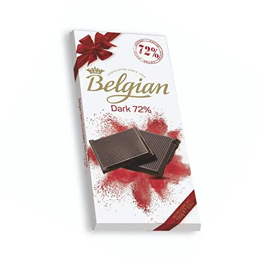 Belgian 72% dark chocolate for brain health